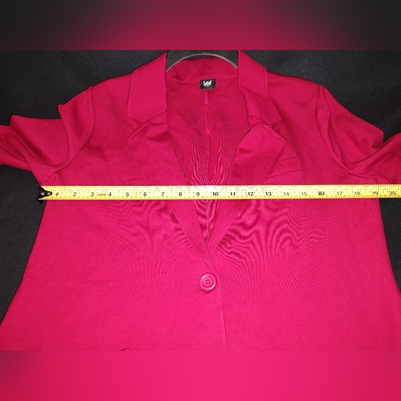 Lee Blazer Jacket Red Button Pockets Long sleeve LARGE Lapels Pre-owned - Picture 8 of 12